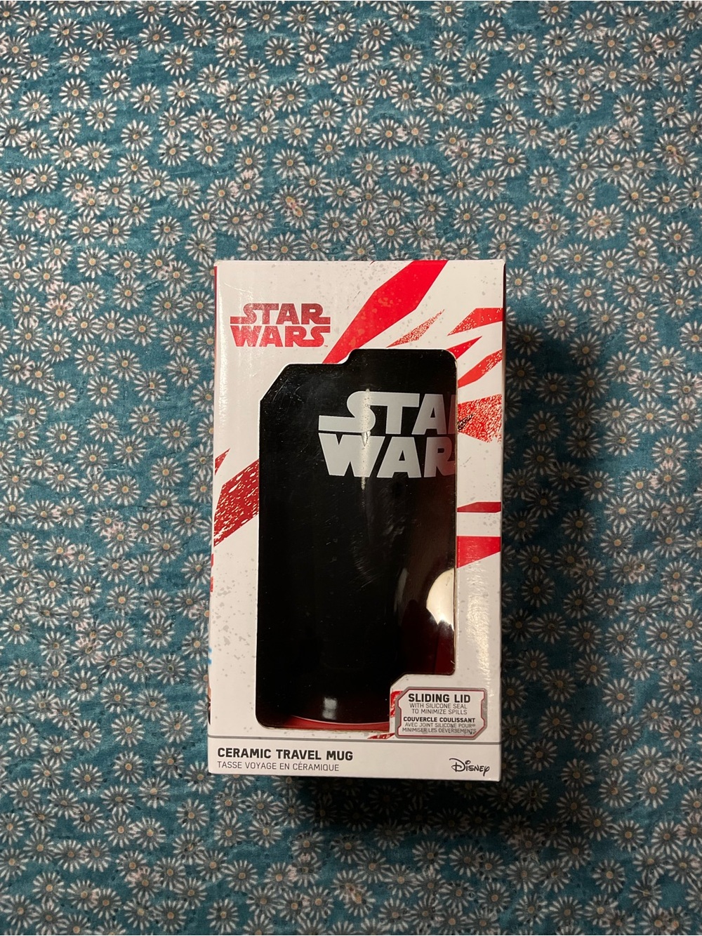 Star Wars Black Ceramic Travel Mug with Red Accent Packaging